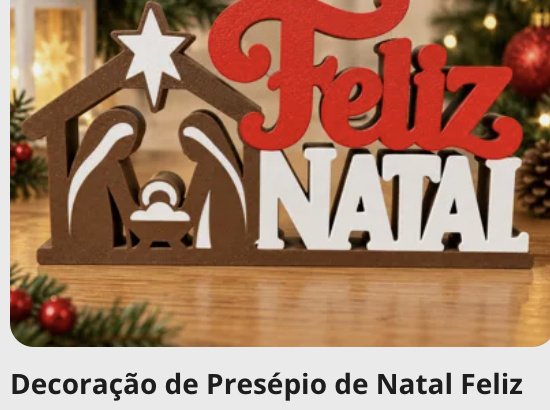 Letreiro Decorativo Presépio Feliz Natal com Estrela - Koa 3D