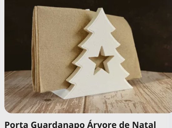 Porta Guardanapo de Mesa Árvore de Natal Vazada - Koa 3D